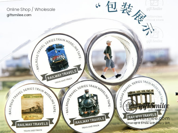 Clear Pet Vintage Railway Prints Decorative Tape | KS-RT-1784