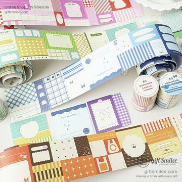 Writable Paper Adhesive Perforated Memo Blocks Writable Washi Tape Stickers | KS-RT-1787