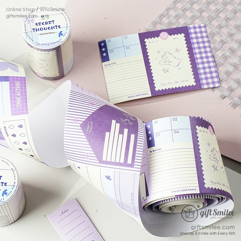 Writable Paper Adhesive Perforated Memo Blocks Writable Washi Tape Stickers | KS-RT-1787