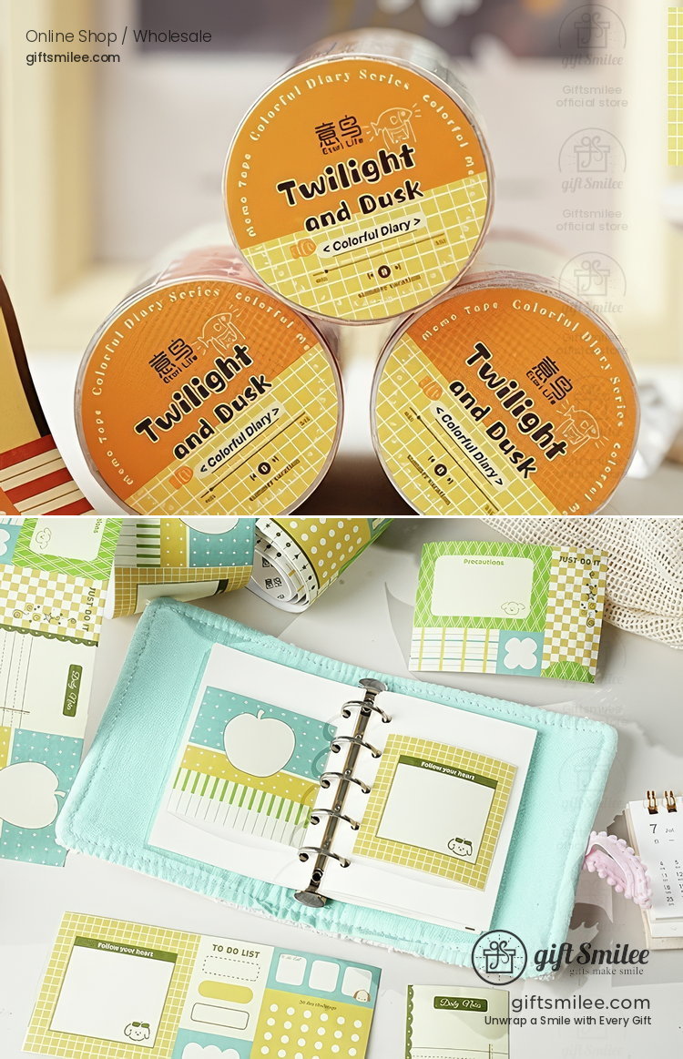 Writable Paper Adhesive Perforated Memo Blocks Writable Washi Tape Stickers | KS-RT-1787