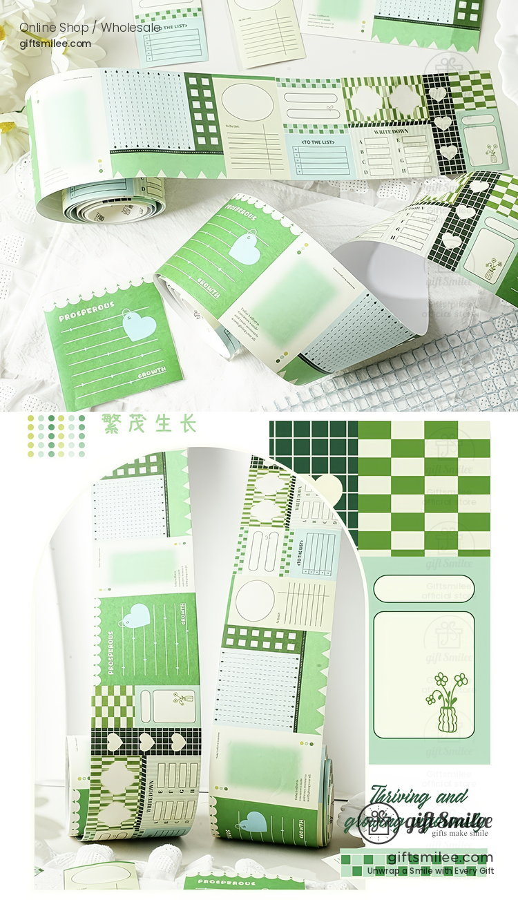 Writable Paper Adhesive Perforated Memo Blocks Writable Washi Tape Stickers | KS-RT-1787