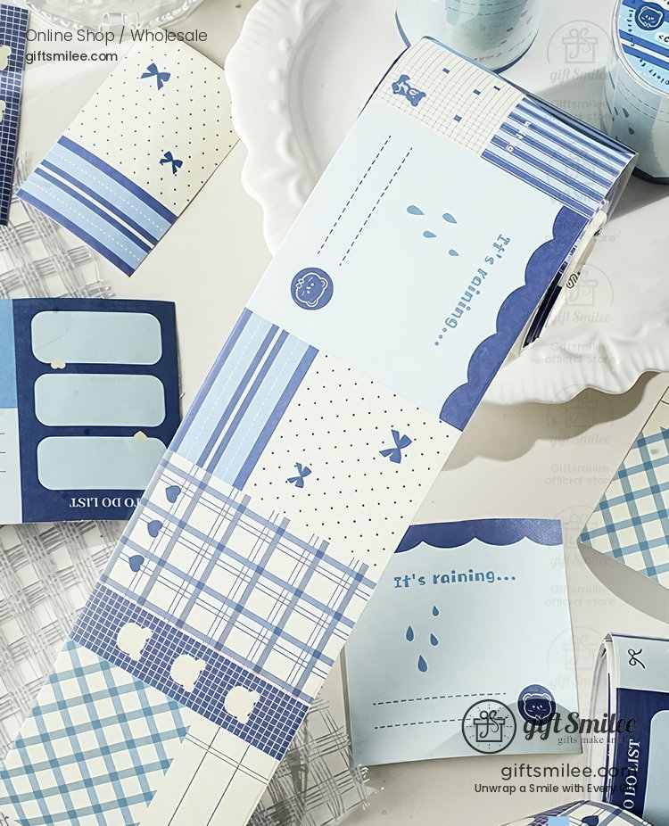 Writable Paper Adhesive Perforated Memo Blocks Writable Washi Tape Stickers | KS-RT-1787