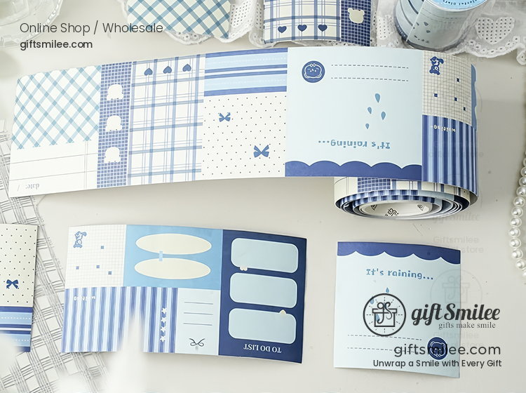 Writable Paper Adhesive Perforated Memo Blocks Writable Washi Tape Stickers | KS-RT-1787