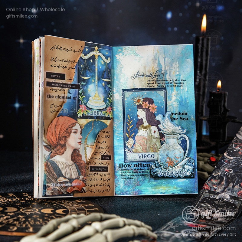 Vintage Zodiac Illustrations 5Cm Wide Die‑Cut Panels Decorative Washi Tape | KS-RT-1788