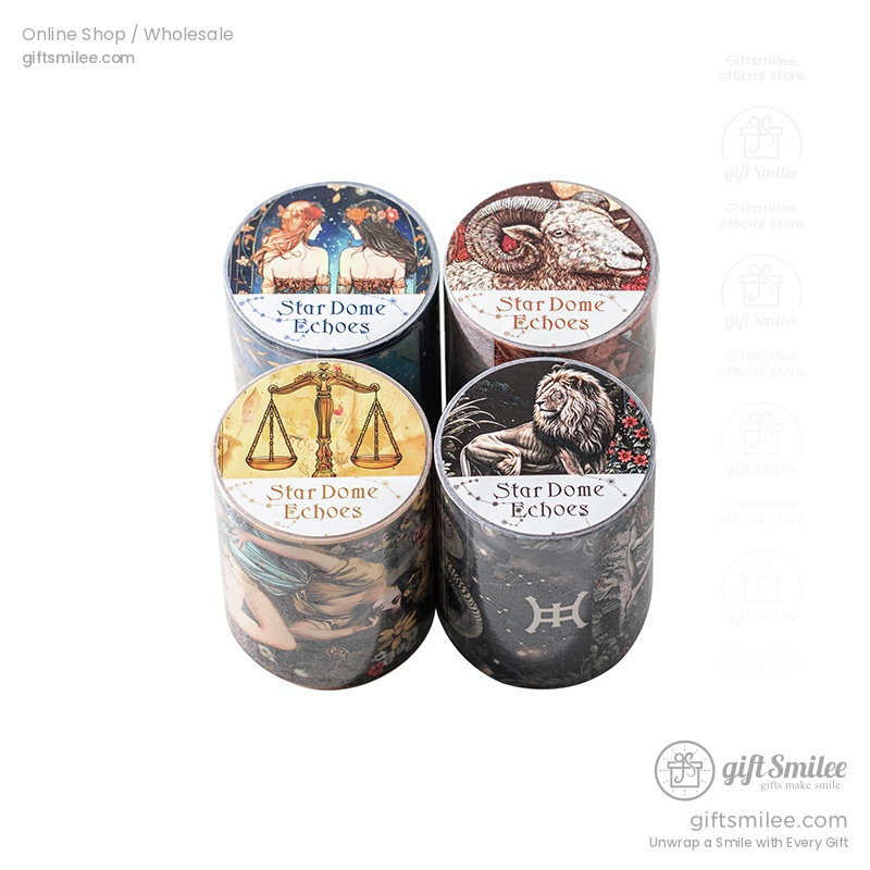 Vintage Zodiac Illustrations 5Cm Wide Die‑Cut Panels Decorative Washi Tape | KS-RT-1788