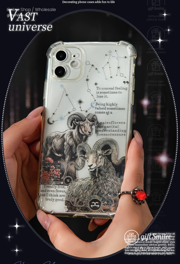 Vintage Zodiac Illustrations 5Cm Wide Die‑Cut Panels Decorative Washi Tape | KS-RT-1788