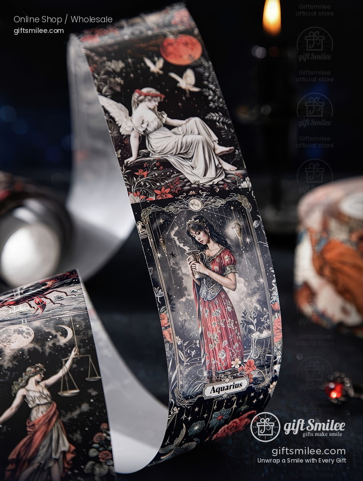 Vintage Zodiac Illustrations 5Cm Wide Die‑Cut Panels Decorative Washi Tape | KS-RT-1788