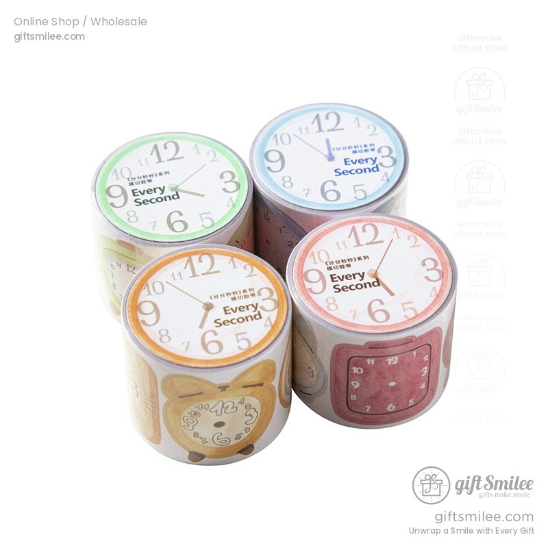 Die-Cut Watercolor Clock Pattern Decorative Tape | KS-RT-1802