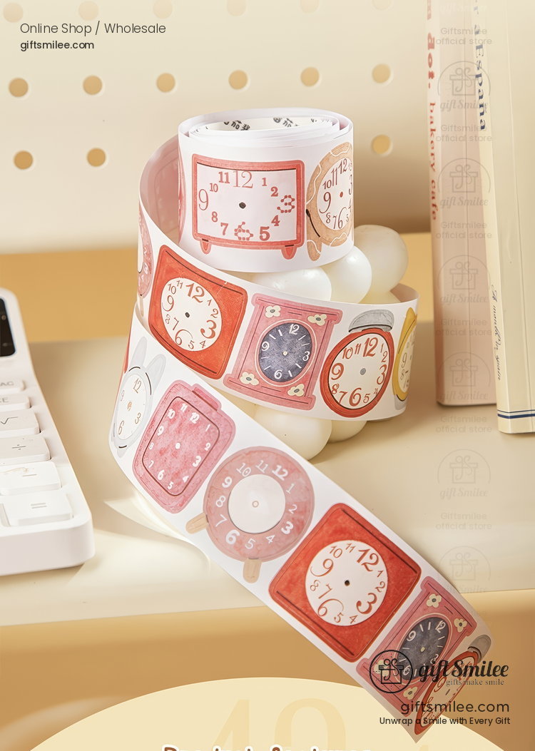 Die-Cut Watercolor Clock Pattern Decorative Tape | KS-RT-1802