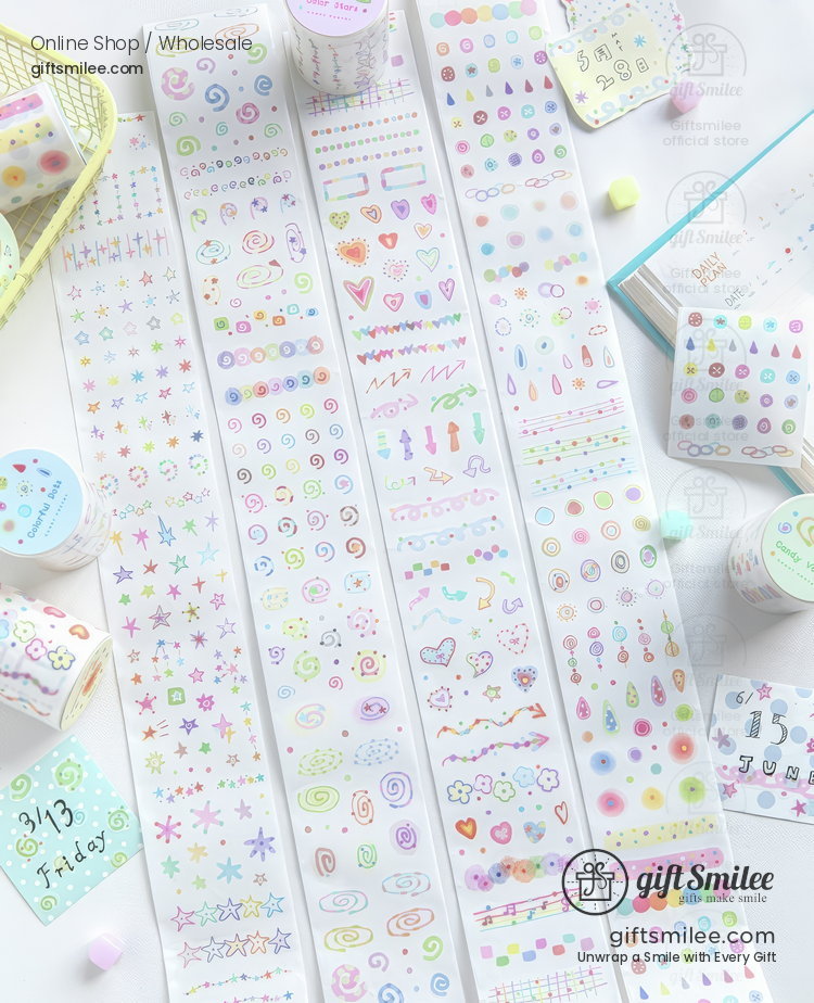 Translucent Die-Cut Candy Motifs Decorative Tape | KS-RT-1803
