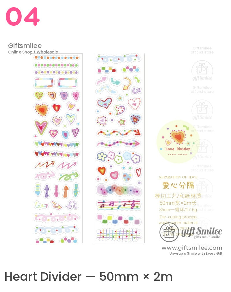 Translucent Die-Cut Candy Motifs Decorative Tape | KS-RT-1803