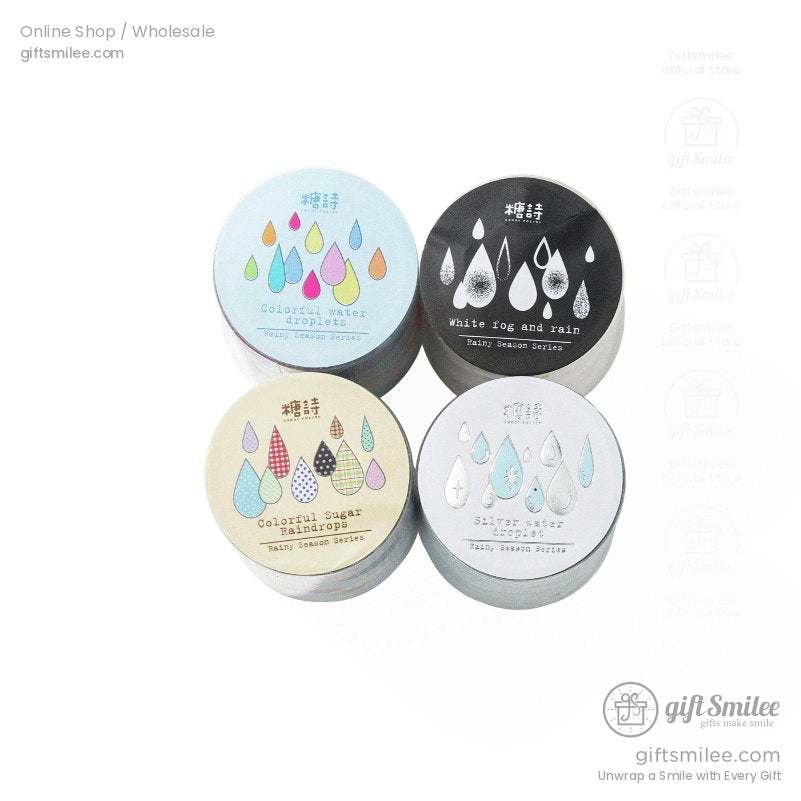 Pet Silver Foil Die-Cut Raindrops Decorative Tape | KS-RT-1805