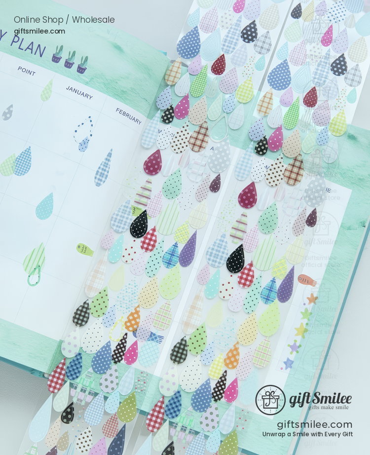Pet Silver Foil Die-Cut Raindrops Decorative Tape | KS-RT-1805