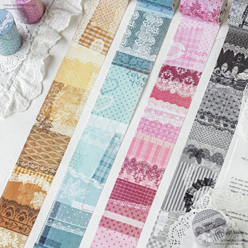 Vintage Lace Patchwork Translucent Wide Washi Tape | KS-RT-1809