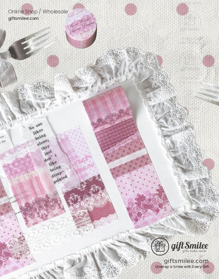 Vintage Lace Patchwork Translucent Wide Washi Tape | KS-RT-1809