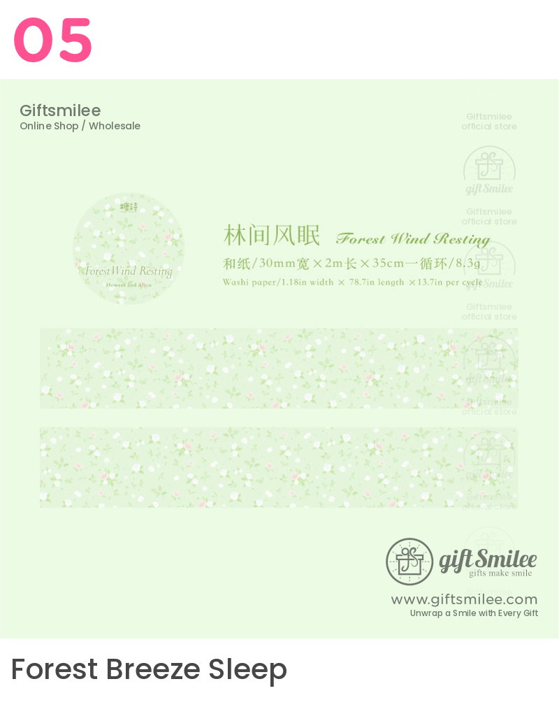 Wide Washi Floral Pastel Series Washi Tape | KS-RT-1810