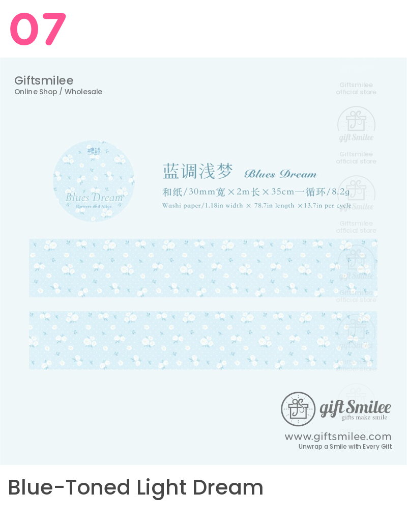 Wide Washi Floral Pastel Series Washi Tape | KS-RT-1810