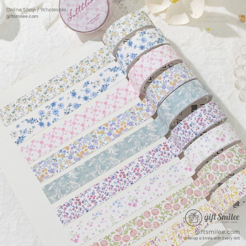 Glitter Floral Pet Translucent Wide Decorative Tape | KS-RT-1811