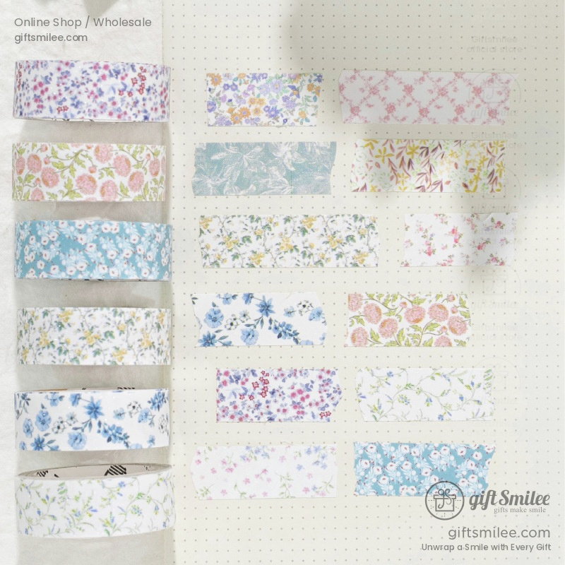 Glitter Floral Pet Translucent Wide Decorative Tape | KS-RT-1811