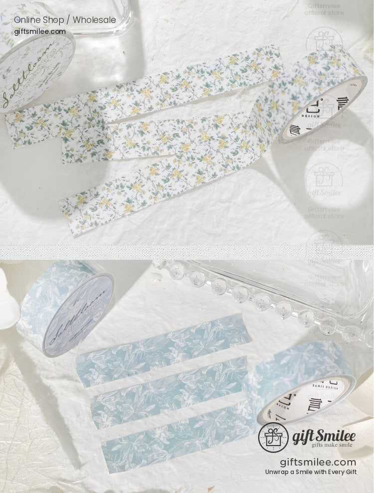 Glitter Floral Pet Translucent Wide Decorative Tape | KS-RT-1811