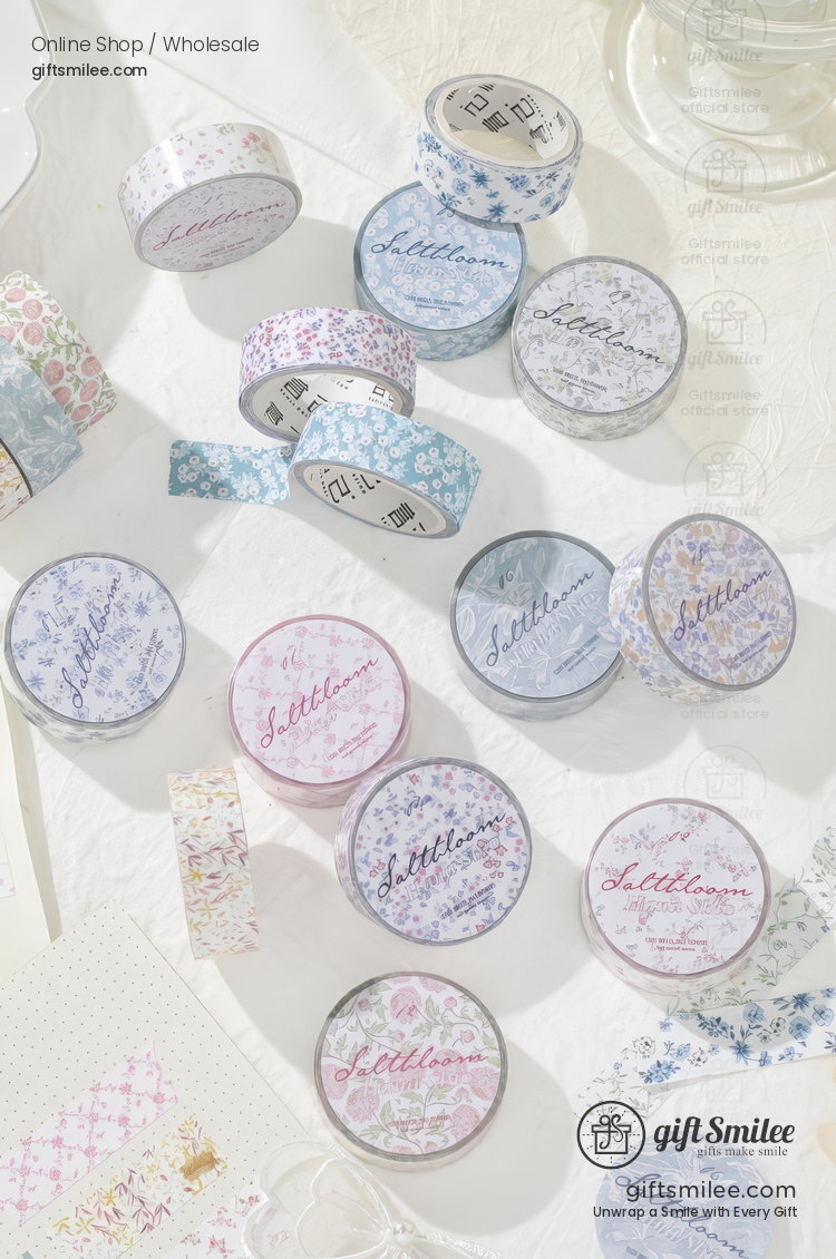 Glitter Floral Pet Translucent Wide Decorative Tape | KS-RT-1811