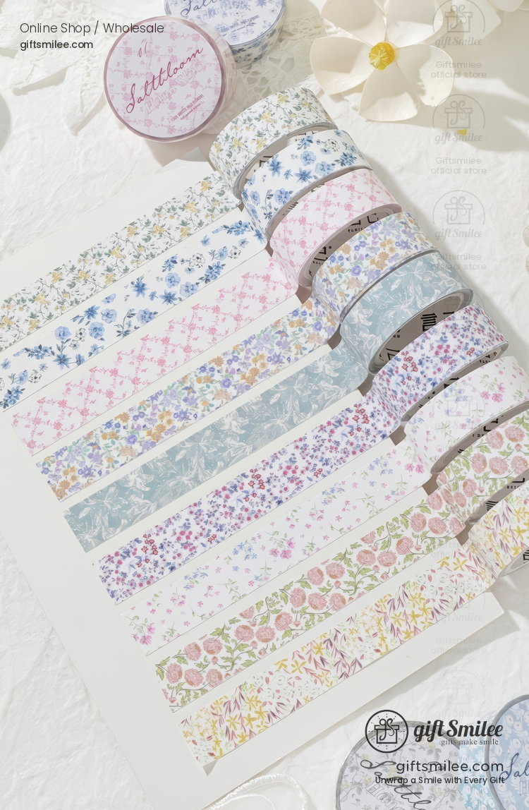 Glitter Floral Pet Translucent Wide Decorative Tape | KS-RT-1811