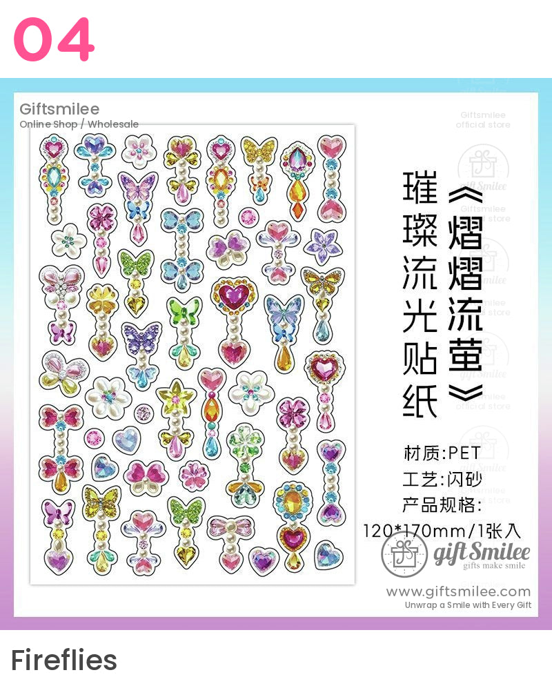 3D閃光蝴蝶和寶石貼紙，適用於剪貼簿和工藝品貼紙 | 學校工藝