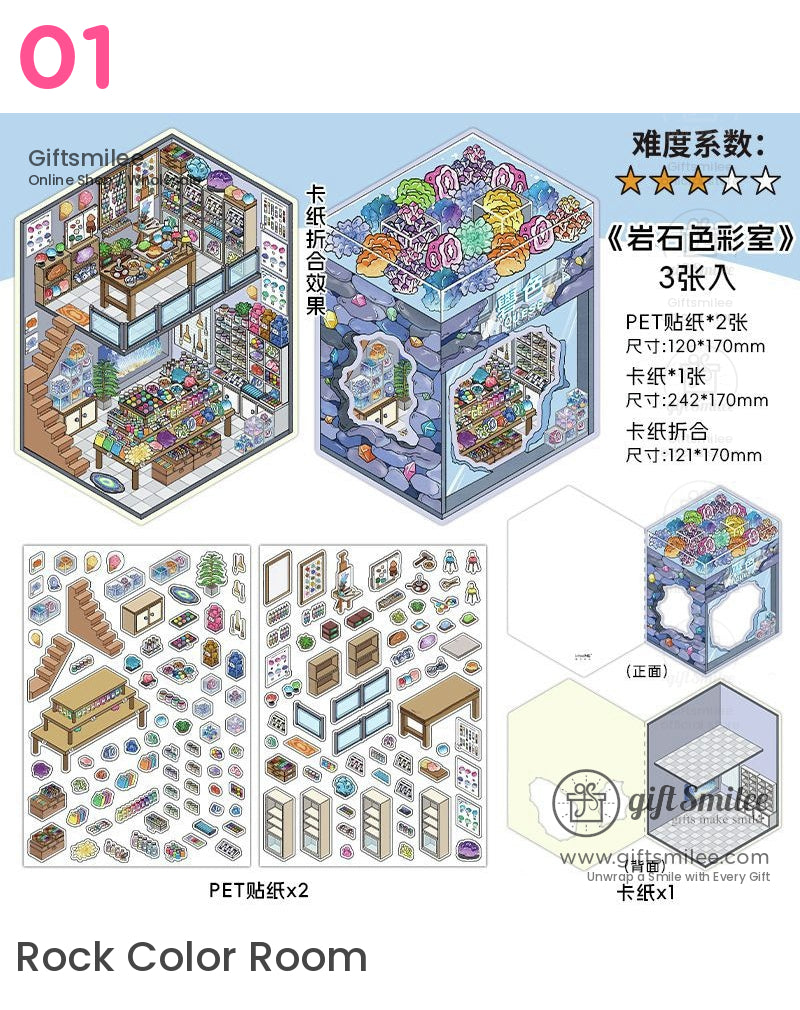 微型 3D 貼紙組 – DIY 手作套件貼紙 | 裝飾貼紙