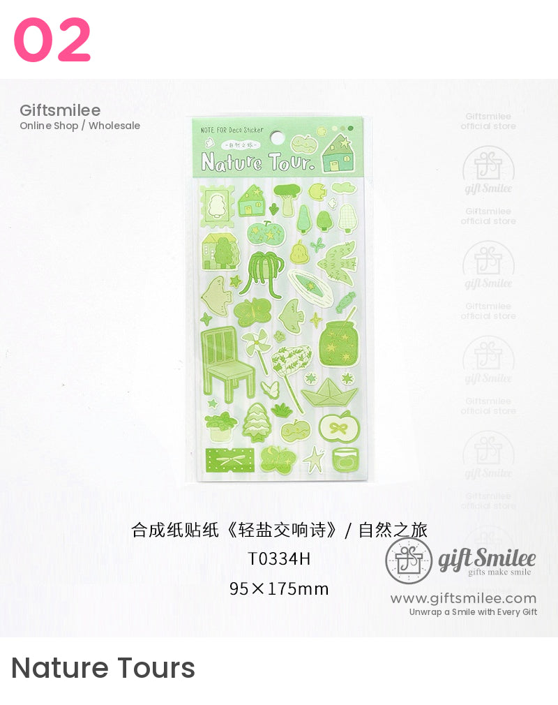 柔和美學裝飾貼紙套裝，適用於剪貼簿、日記和手工藝品貼紙 | 旅遊日記