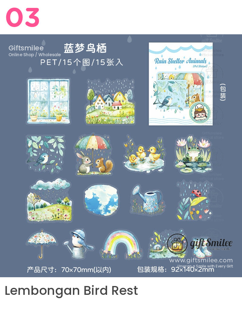 避雨動物貼紙 | 手作套件