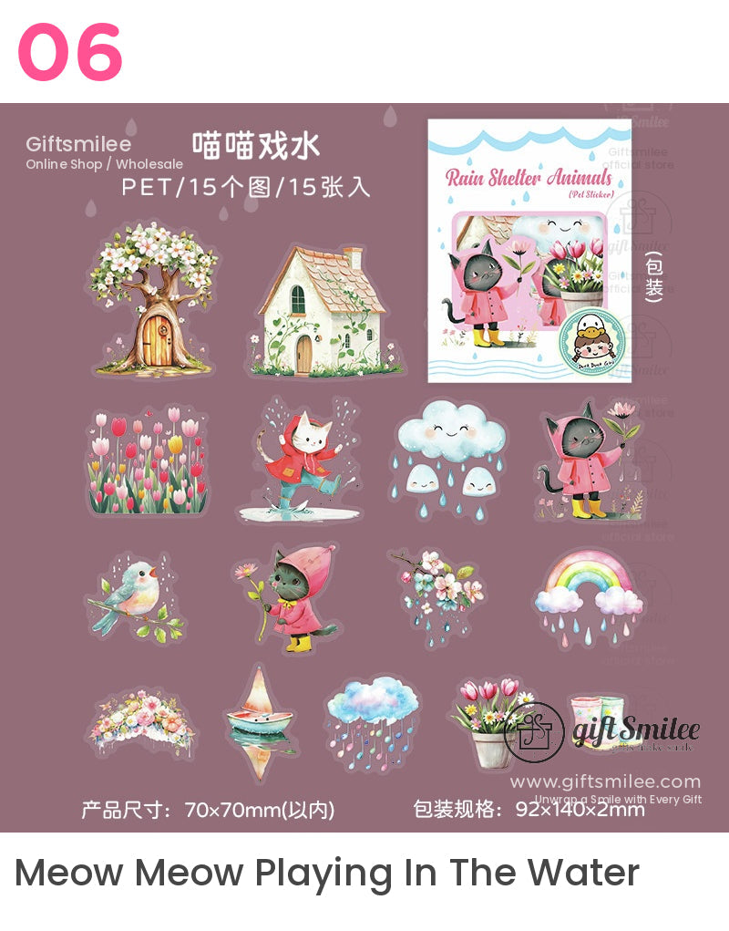 避雨動物貼紙 | 手作套件