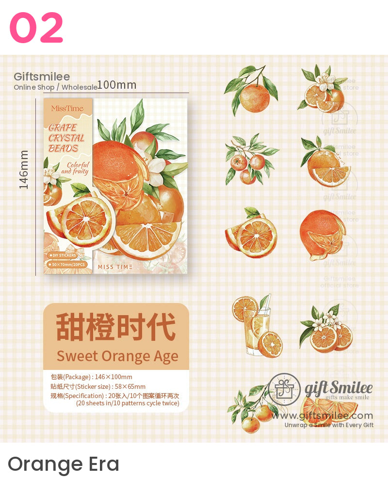 水果主題裝飾貼紙 | 日記本