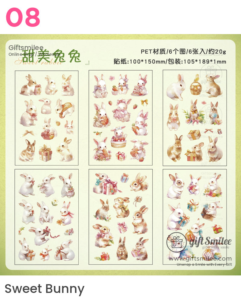 卡哇伊動物兔子熊貓狐狸熊貓貼紙 | 男友