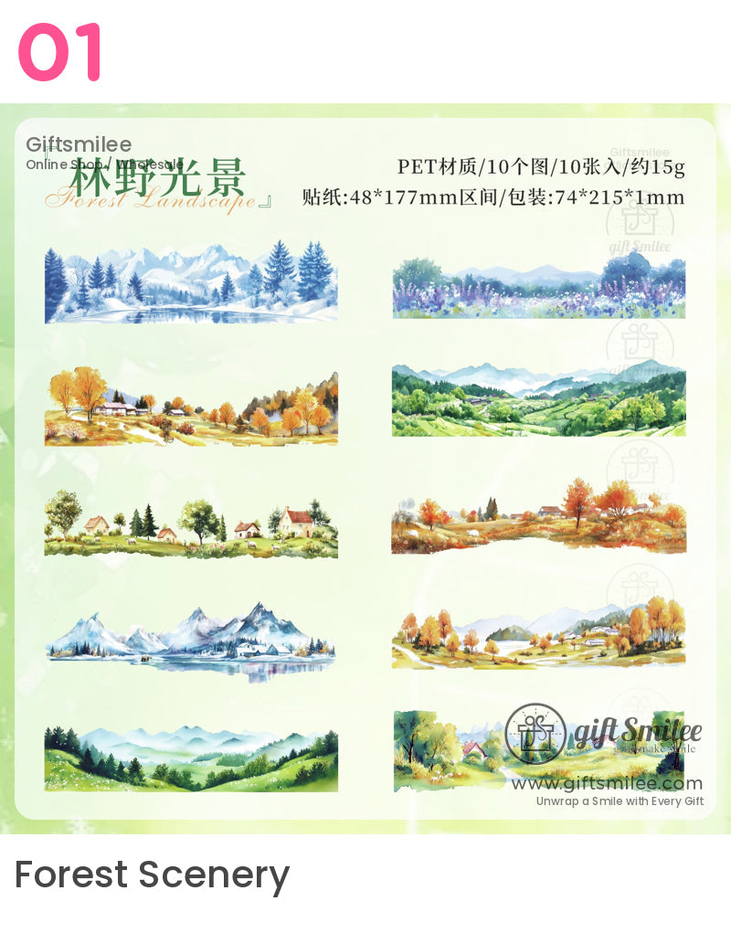 風景貼紙包 | 和紙貼花
