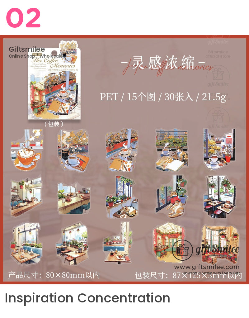 她的咖啡回憶咖啡店貼紙 | KS-SA-3969 