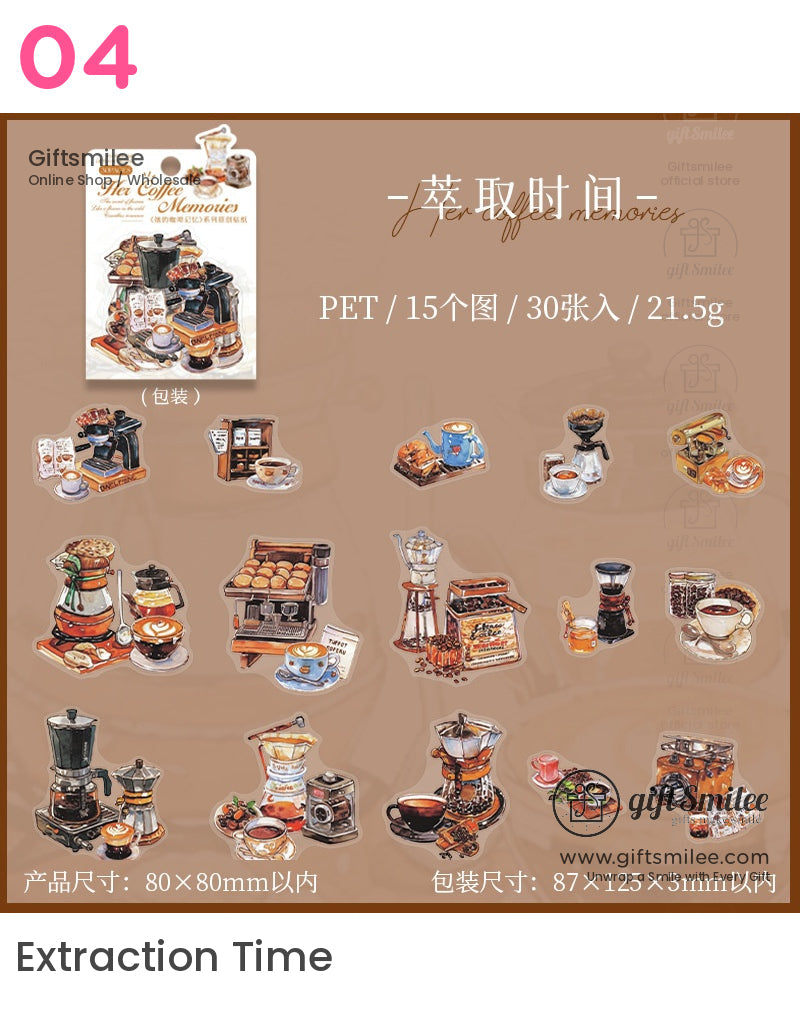 她的咖啡回憶咖啡店貼紙 | KS-SA-3969 