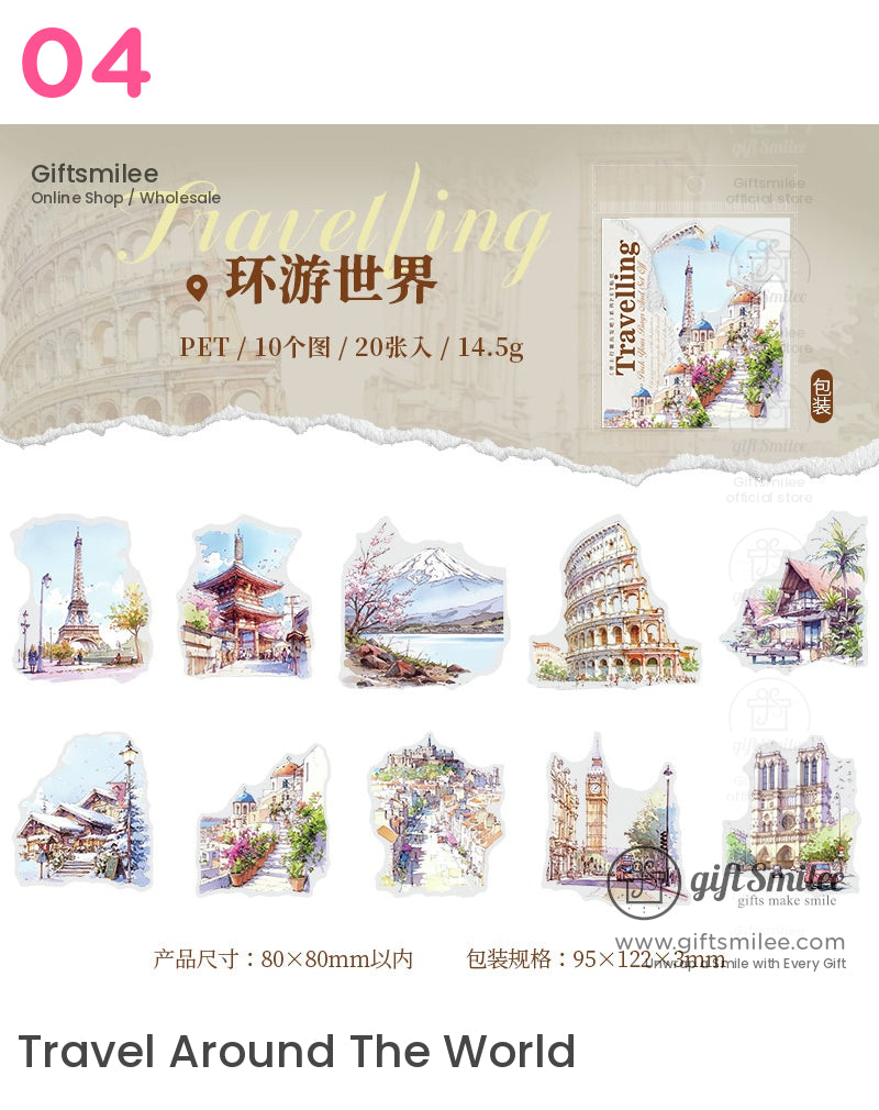 水彩旅行主題貼紙 | KS-SA-3971 