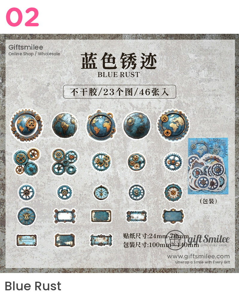 復古蒸氣龐克齒輪和時鐘貼紙包 | KS-SA-3978