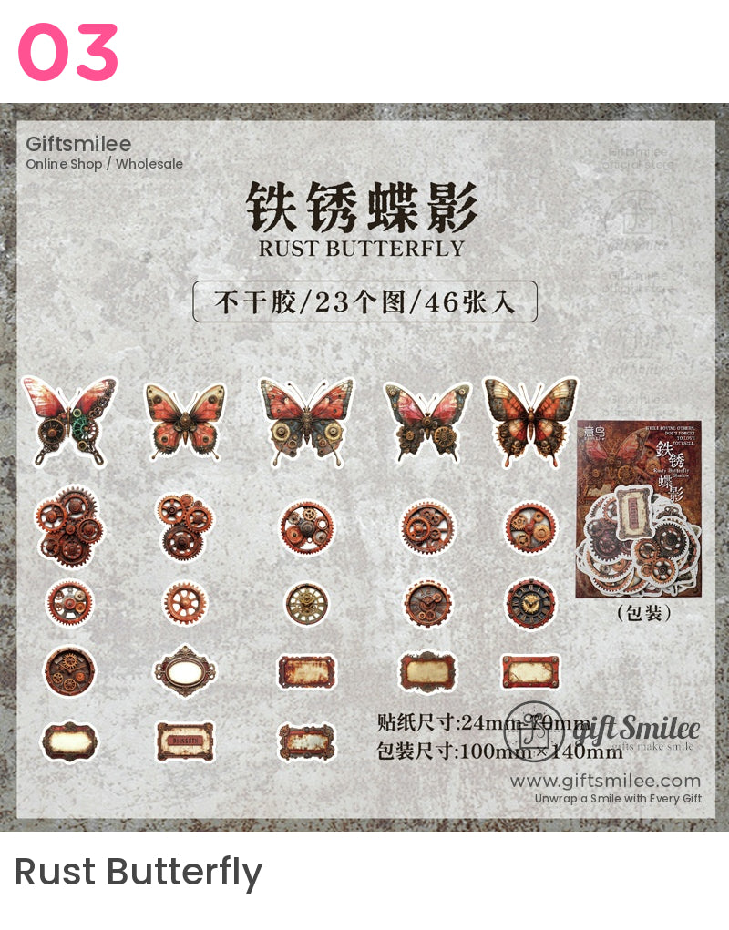 復古蒸氣龐克齒輪和時鐘貼紙包 | KS-SA-3978