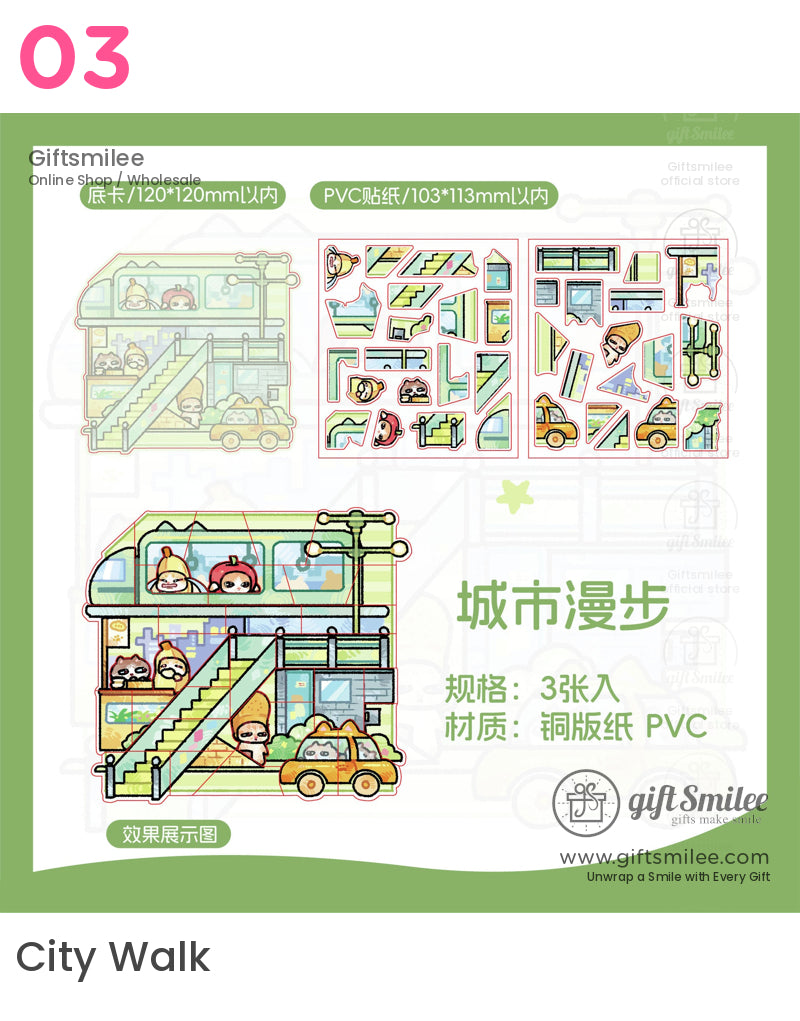 卡通場景拼圖貼紙 | KS-SA-3984