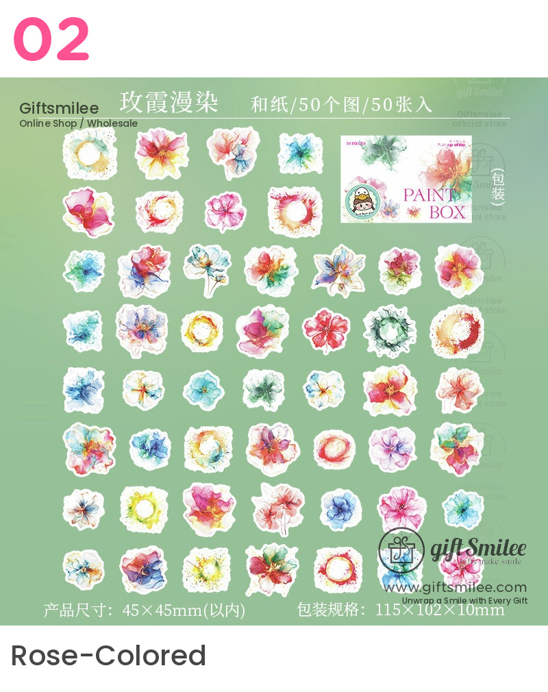 鮮豔的水彩潑墨貼紙 | KS-SA-3990