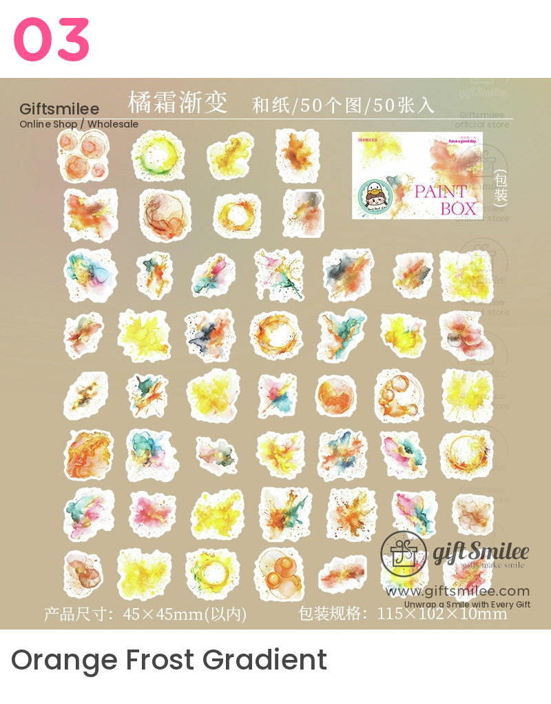 鮮豔的水彩潑墨貼紙 | KS-SA-3990