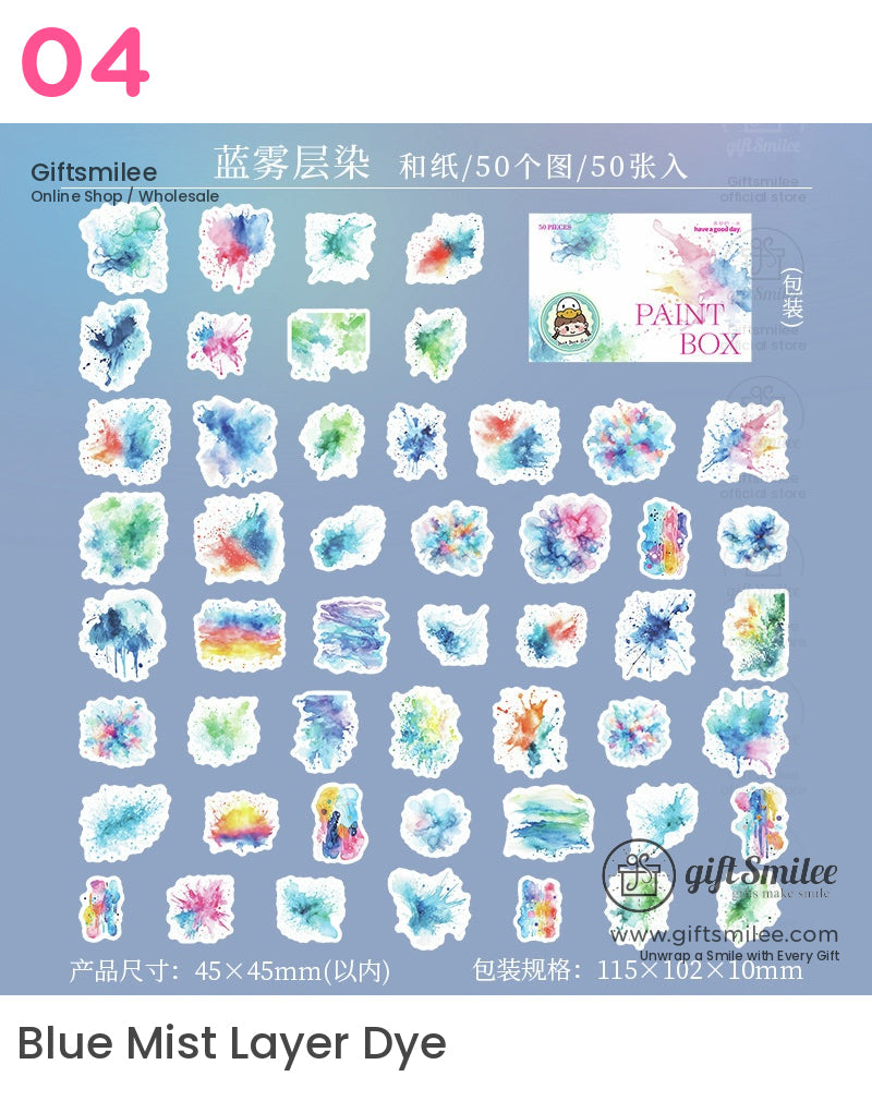 鮮豔的水彩潑墨貼紙 | KS-SA-3990