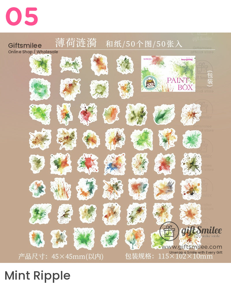 鮮豔的水彩潑墨貼紙 | KS-SA-3990
