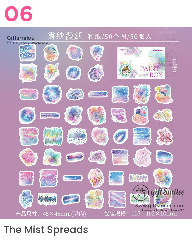 鮮豔的水彩潑墨貼紙 | KS-SA-3990