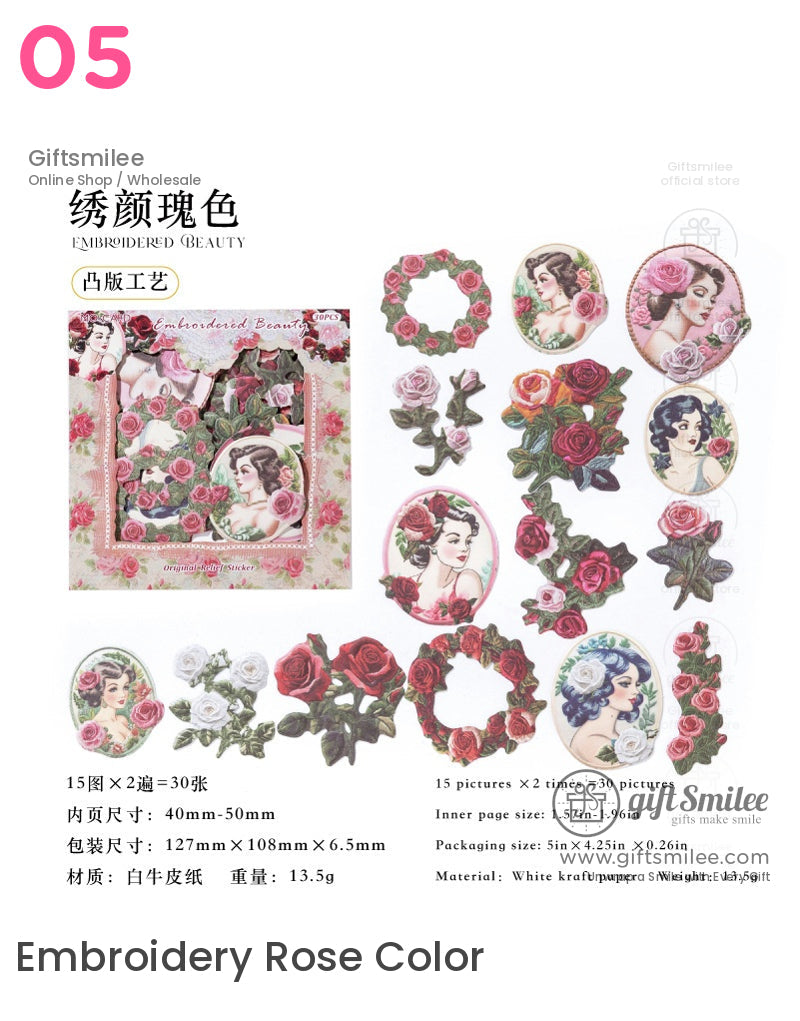 自然主題蝴蝶蘑菇和花卉剪紙貼紙 | KS-SA-3993