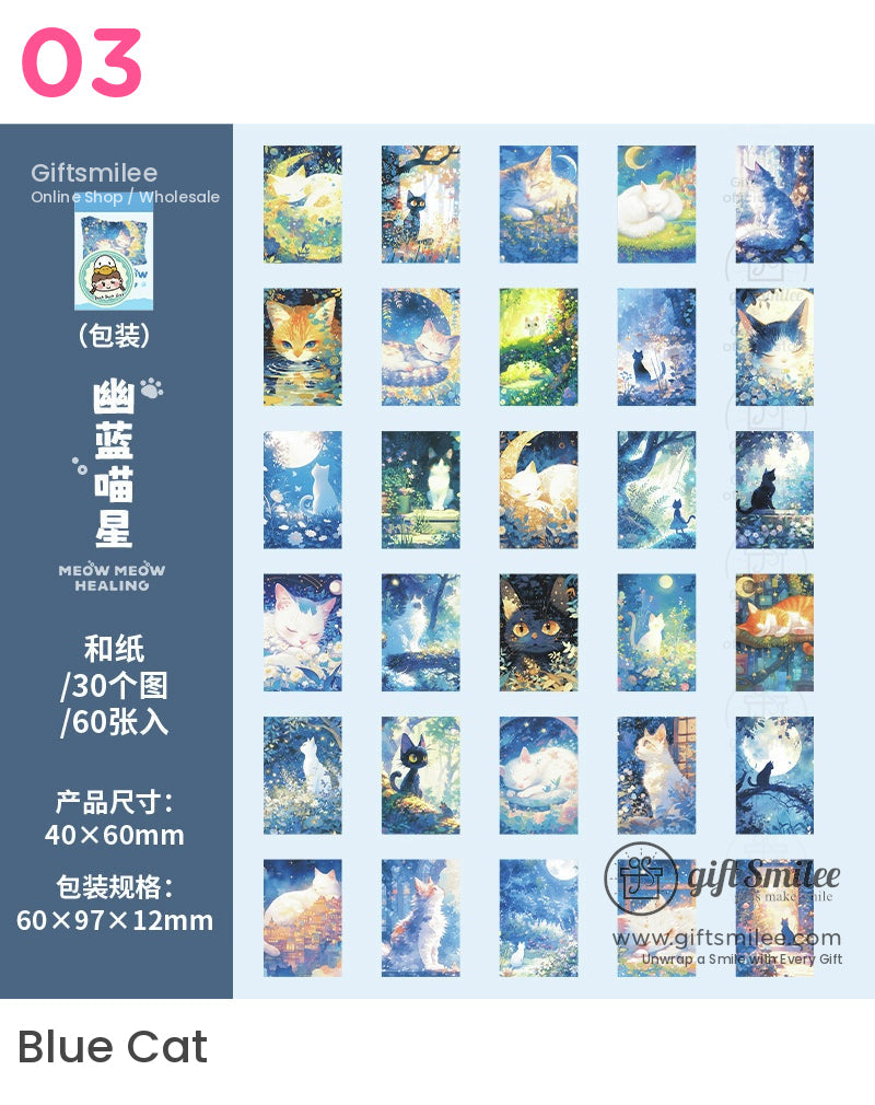 喵喵治癒系迷你貓咪主題貼紙 | KS-SA-4018