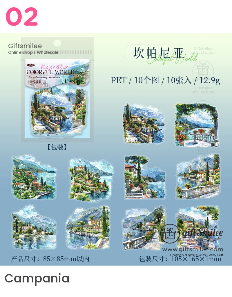 多彩世界地標 3D 貼紙 | KS-SA-4030