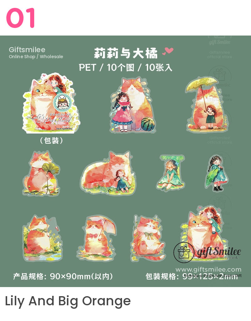可愛亞克力貓狗甜蜜時刻貼紙 | KS-SA-4052