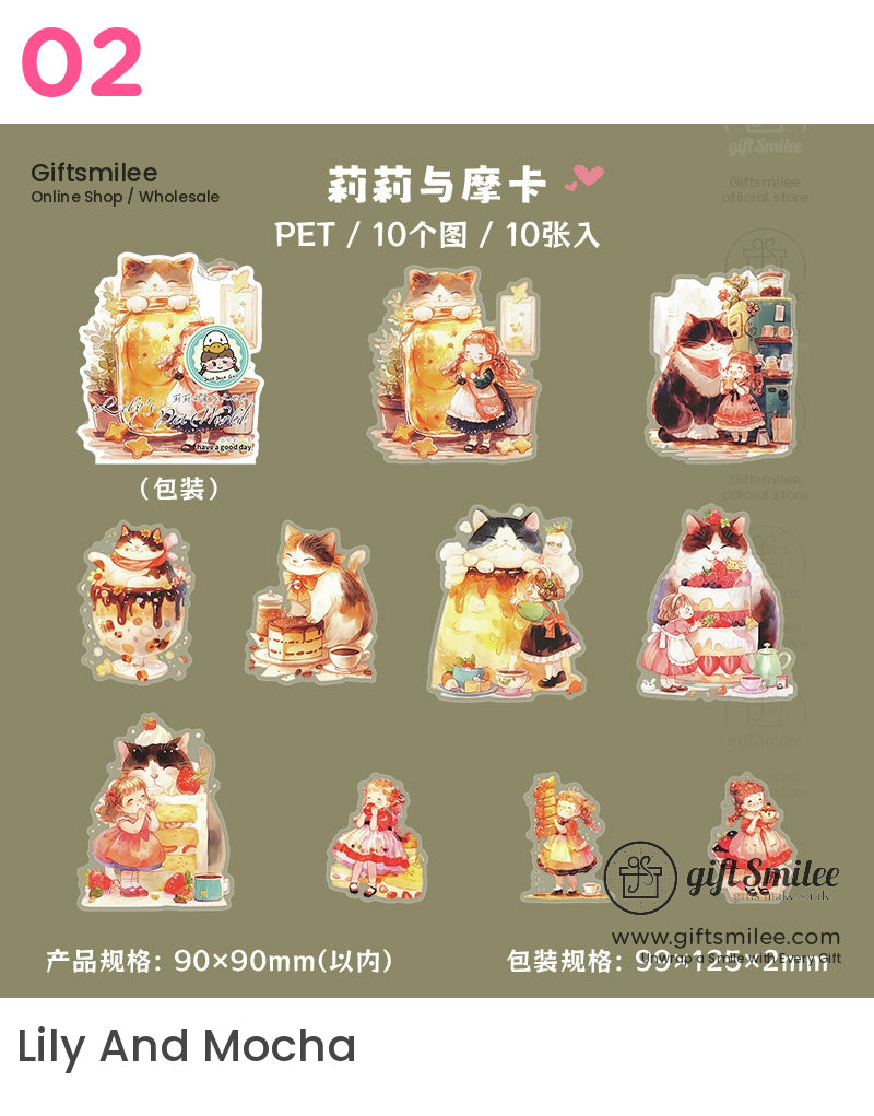 可愛亞克力貓狗甜蜜時刻貼紙 | KS-SA-4052
